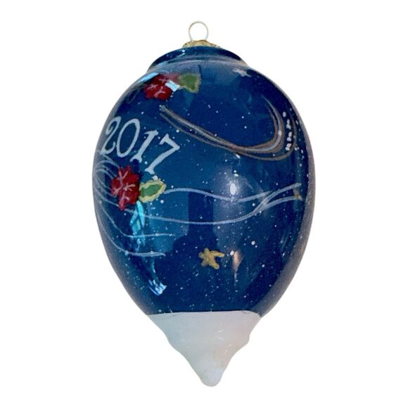 Pier 1 Li Bien Glass Christmas Ornament 2017 Hand-Painted Reindeer with Gift Box - Picture 4 of 15